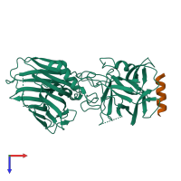 PDB entry 6zvn coloured by chain, top view.