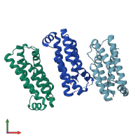 PDB entry 6zvo coloured by chain, front view.