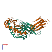 PDB entry 6zwa coloured by chain, top view.