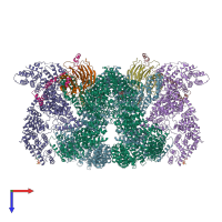 PDB entry 6zwm coloured by chain, top view.