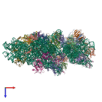 PDB entry 6zxd coloured by chain, top view.