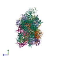 PDB entry 6zxe coloured by chain, side view.