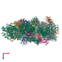 PDB entry 6zxe coloured by chain, top view.