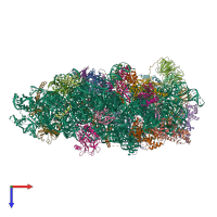 PDB entry 6zxf coloured by chain, top view.