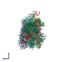 PDB entry 6zxh coloured by chain, side view.