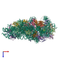 PDB entry 6zxh coloured by chain, top view.