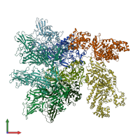 PDB entry 6zxj coloured by chain, front view.