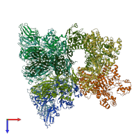 PDB entry 6zxk coloured by chain, top view.