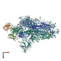 PDB entry 6zxn coloured by chain, top view.