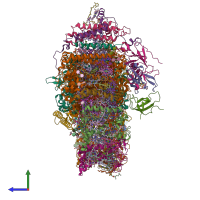PDB entry 6zxs coloured by chain, side view.