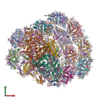 PDB entry 6zzx coloured by chain, front view.