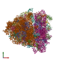 PDB entry 7a01 coloured by chain, front view.