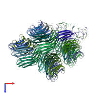 PDB entry 7a02 coloured by chain, top view.