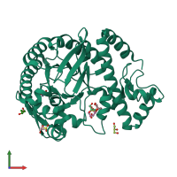 PDB entry 7a0b coloured by chain, front view.