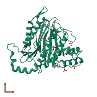 PDB entry 7a12 coloured by chain, front view.