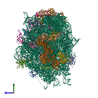 PDB entry 7a18 coloured by chain, side view.