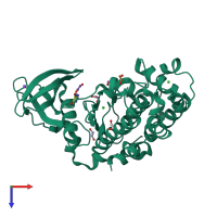 PDB entry 7a1b coloured by chain, top view.