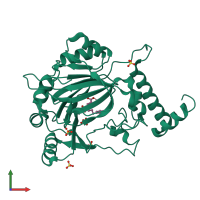 PDB entry 7a1j coloured by chain, front view.