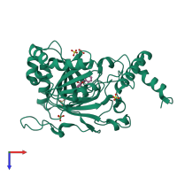 PDB entry 7a1j coloured by chain, top view.