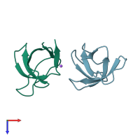 PDB entry 7a2l coloured by chain, top view.