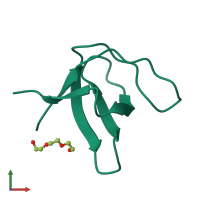 PDB entry 7a2p coloured by chain, front view.