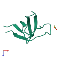 PDB entry 7a2u coloured by chain, top view.