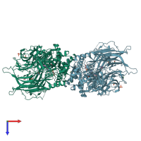 PDB entry 7a3g coloured by chain, top view.