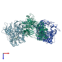 PDB entry 7a3j coloured by chain, top view.