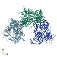 PDB entry 7a3k coloured by chain, front view.