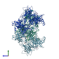 PDB entry 7a3l coloured by chain, side view.