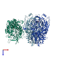 PDB entry 7a3l coloured by chain, top view.