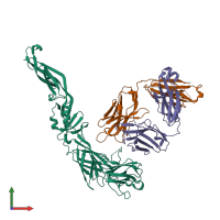 PDB entry 7a3n coloured by chain, front view.