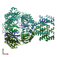 PDB entry 7a46 coloured by chain, front view.