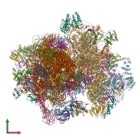 PDB entry 7a5i coloured by chain, front view.