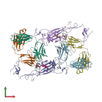 PDB entry 7a5r coloured by chain, front view.