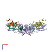 PDB entry 7a5r coloured by chain, top view.