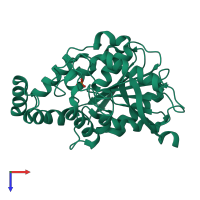 PDB entry 7a6g coloured by chain, top view.