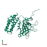 PDB entry 7a73 coloured by chain, front view.
