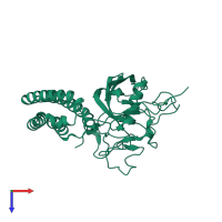 PDB entry 7a73 coloured by chain, top view.