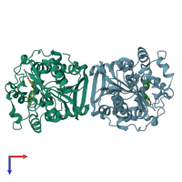 PDB entry 7a7g coloured by chain, top view.