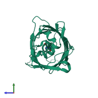 PDB 7a7m coloured by chain and viewed from the side.