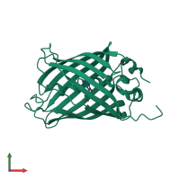 PDB entry 7a7o coloured by chain, front view.