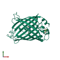PDB entry 7a8j coloured by chain, front view.