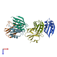 PDB entry 7a8w coloured by chain, top view.