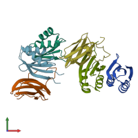 PDB entry 7a8x coloured by chain, front view.
