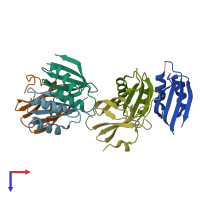 PDB entry 7a8x coloured by chain, top view.