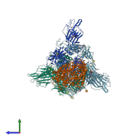 PDB entry 7a94 coloured by chain, side view.