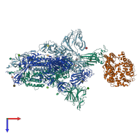 PDB entry 7a94 coloured by chain, top view.