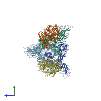 PDB entry 7a97 coloured by chain, side view.