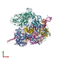 PDB entry 7aav coloured by chain, front view.